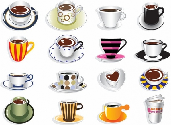 600x439 Coffee Cup Vector Set Free Vector In Encapsulated Postscript Eps