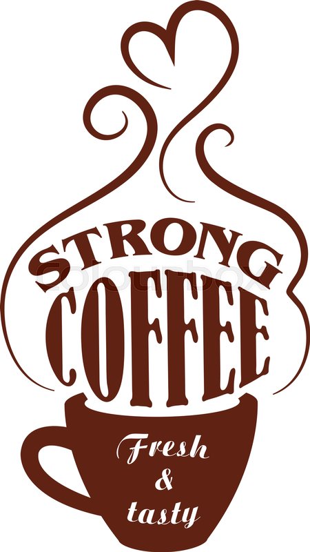 450x800 Coffee Cup Vector Icon Or Cafe Emblem Of Strong Espresso Or