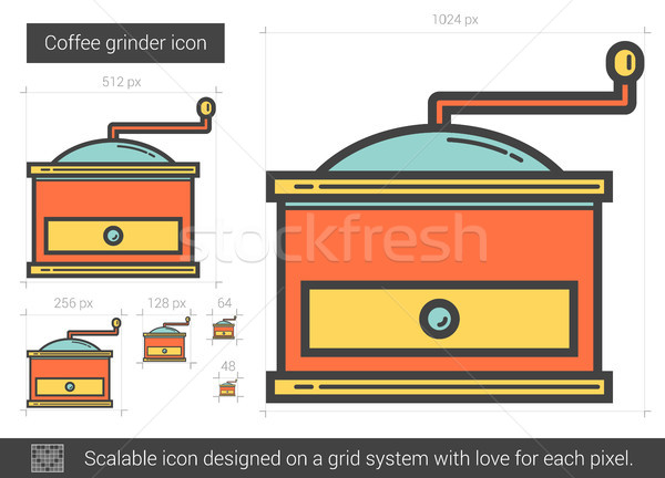 600x432 Coffee Grinder Line Icon. Vector Illustration Andrei Krauchuk