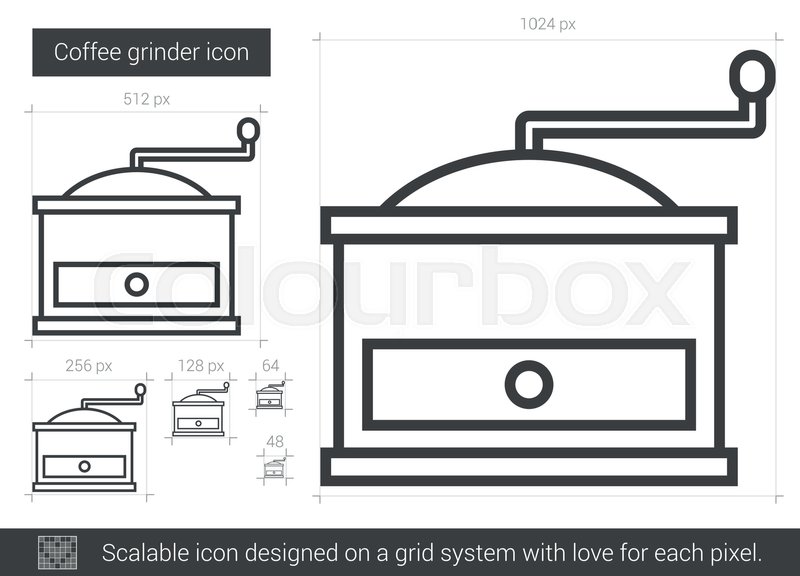 800x576 Coffee Grinder Vector Line Icon Isolated On White Background