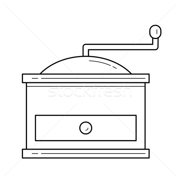 600x600 Coffee Grinder Vector Line Icon. Vector Illustration Andrei