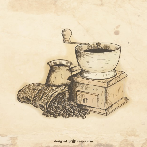 626x626 Hand Drawn Coffee Grinder Vector Premium Download