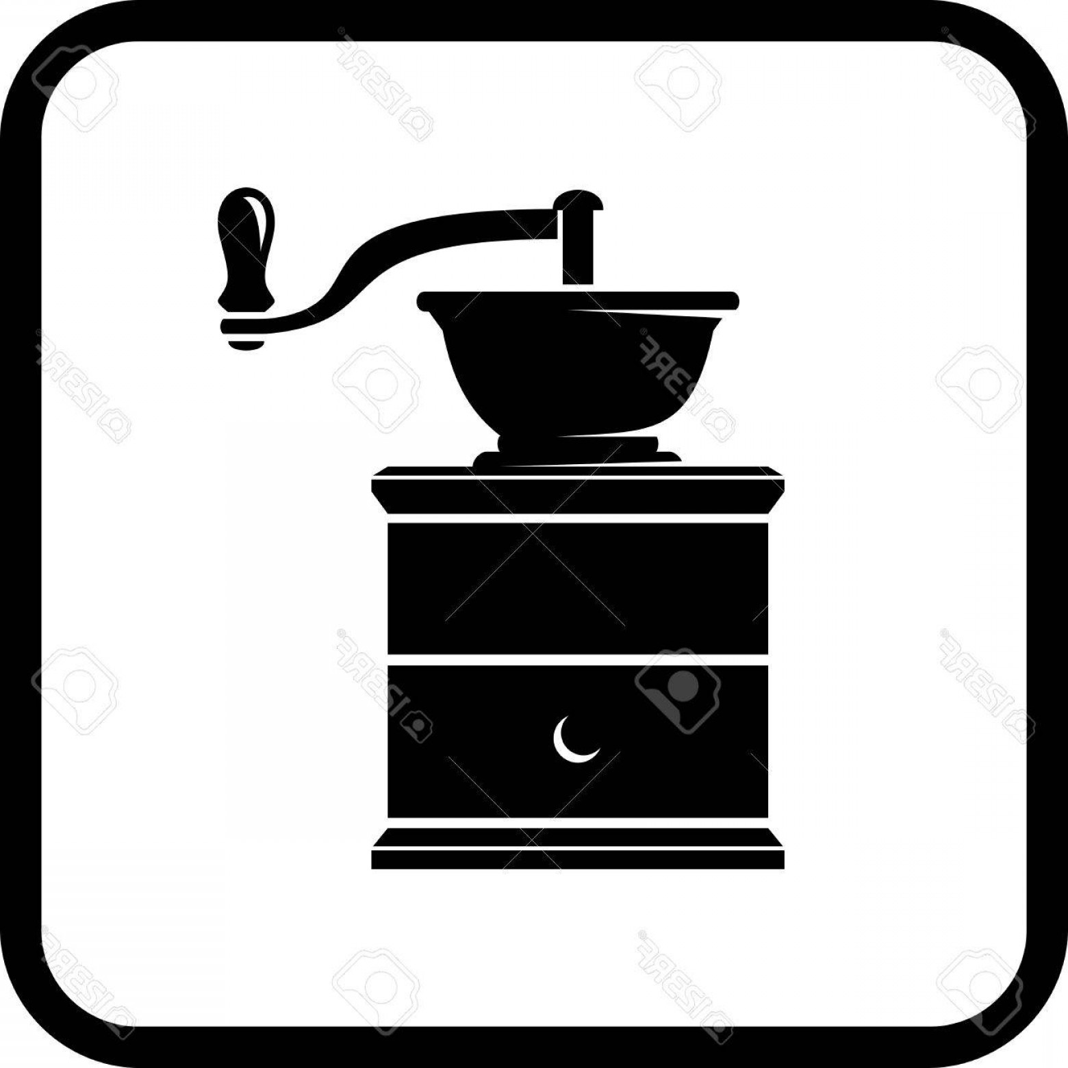 1560x1560 Photostock Vector Coffee Grinder Vector Icon Isolated On White