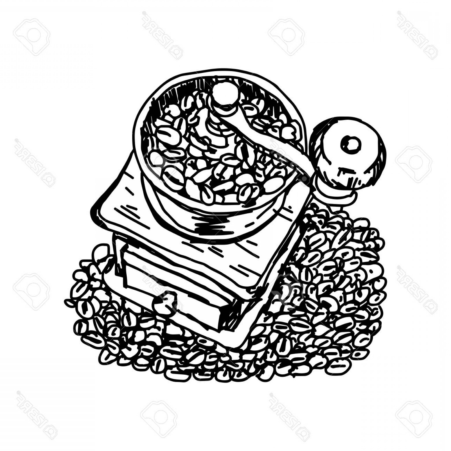 1560x1560 Photostock Vector Illustration Doodles Of Vintage Coffee Grinder