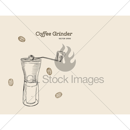 500x500 Coffee Grinder , Hand Draw Vector. Gl Stock Images