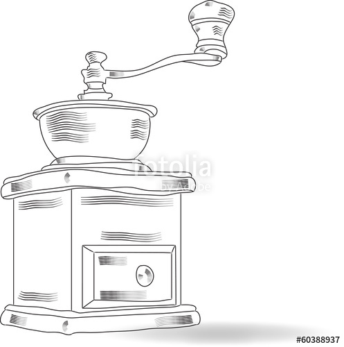 497x500 Sketch Coffee Grinder, Vector Stock Image And Royalty Free Vector