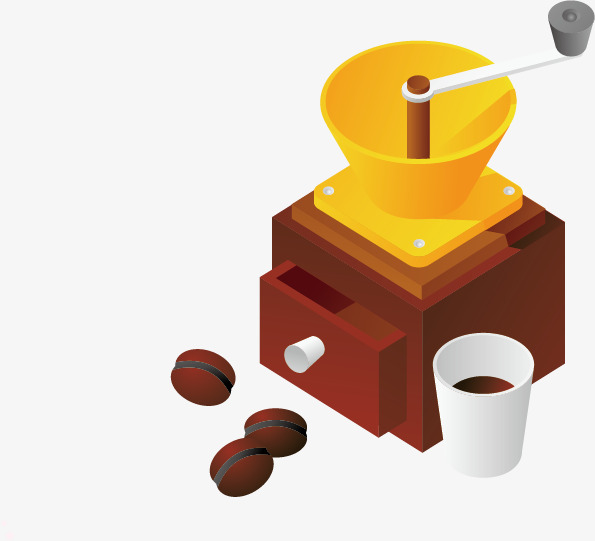 595x541 Vector Coffee Grinder, Mill, Coffee Beans, Cup Png And Vector For