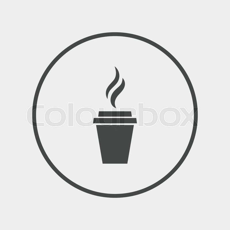 800x800 Coffee Glass Sign Icon. Hot Coffee Button. Flat Coffee Icon