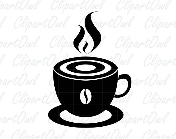 570x450 Coffee Cup Mug Silhouette Clipart Coffee Break Coffee Icon Etsy