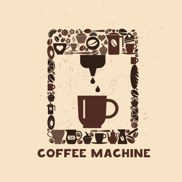 626x626 Coffee Machine Made Of Coffee Icons Vector Free Download