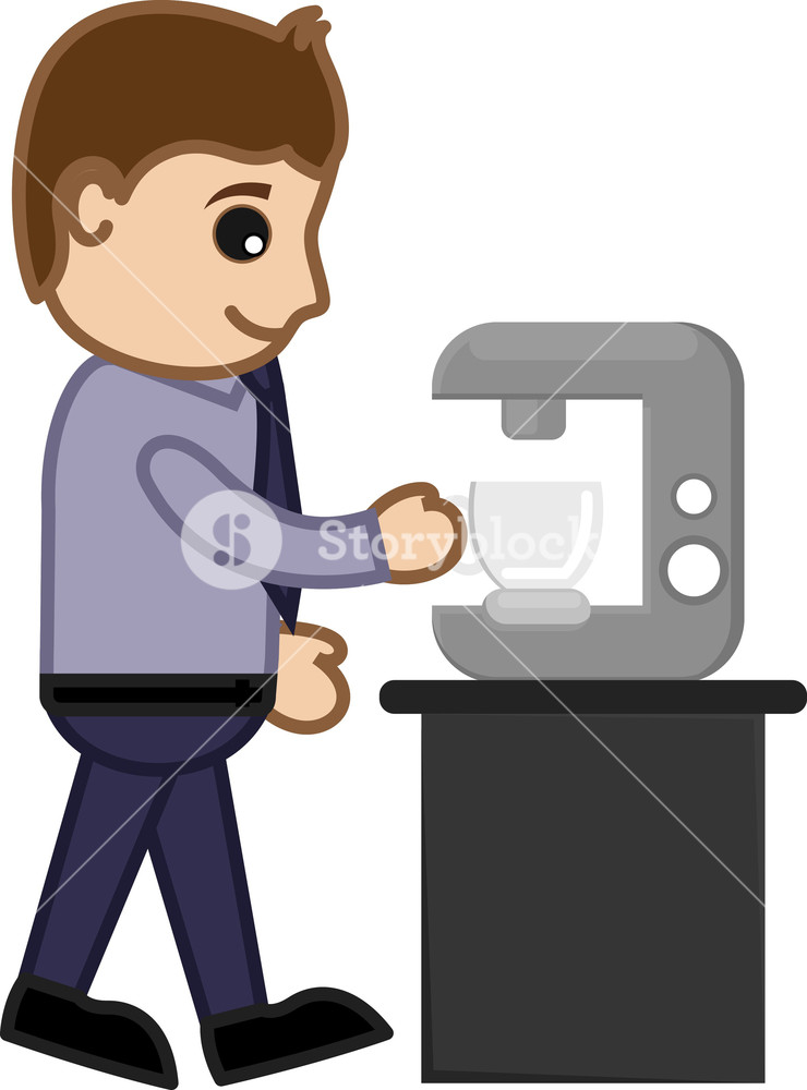 740x1000 Man Getting Coffee From Coffee Machine
