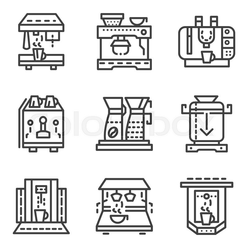 800x800 Simple Line Vector Icons For Cafe And Restaurant Equipment