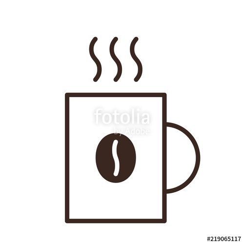 500x500 Coffee Mug Linear Icon Isolated On White Background. Hot Drink Cup