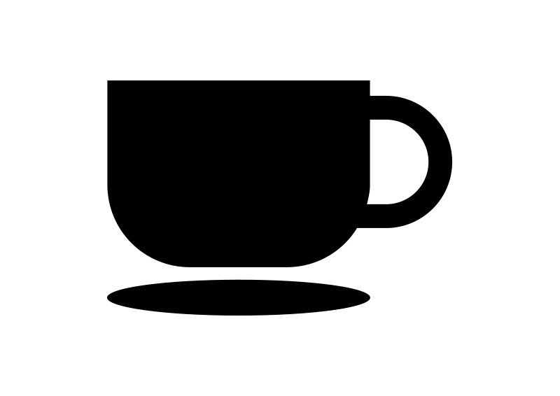 800x566 Black Flat Coffee Cup Vector Icon Simple Vector Icons