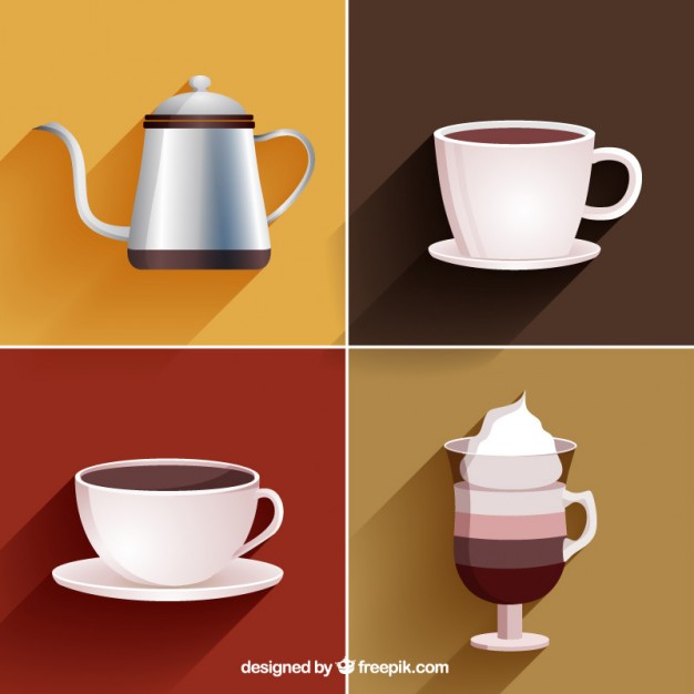 626x626 Coffee Cups And Coffee Pot Vector Free Download