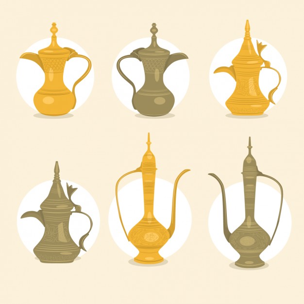 626x626 Arabic Coffee Pots Collection Vector Free Download
