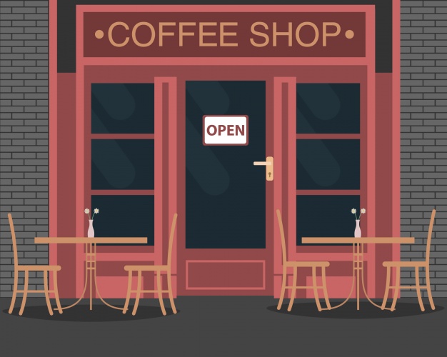 626x500 Coffee Shop Background Design Vector Free Download