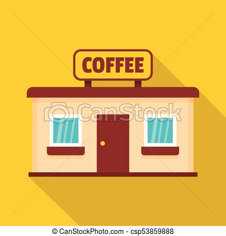 450x470 Coffee Shop Icon, Flat Style. Coffee Shop Icon. Flat Illustration