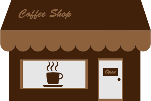 500x334 Coffee Shop Storefront Vector Image Public Domain Vectors