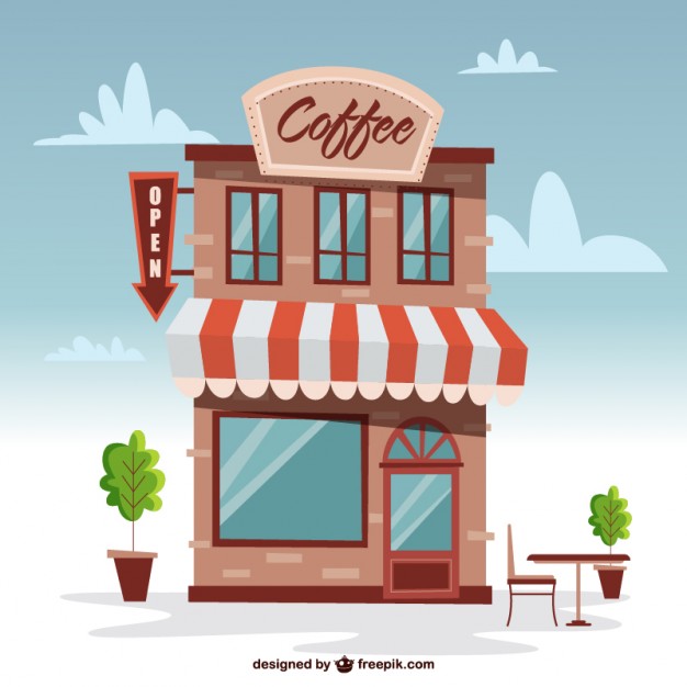 626x626 Cute Building Coffee Shop Vector Free Download