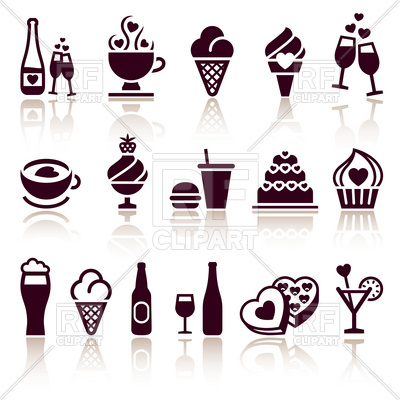 400x400 Fast Food And Coffee Shop Simple Icons Vector Image Vector