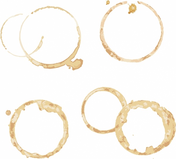 600x541 Coffee Cup Stains Free Vector In Adobe Illustrator Ai ( .ai