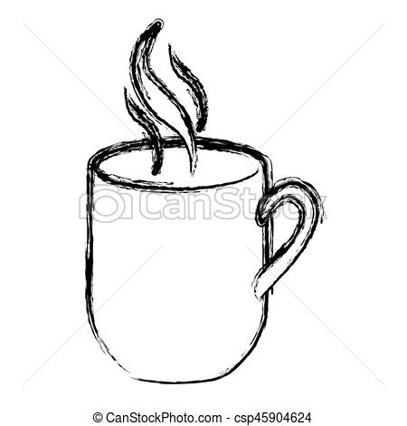 450x470 Coffee Cup With Steam Icon, Vector Illustration Design.