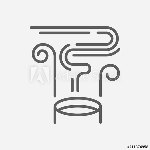 500x500 Coffee Steam Icon Line Symbol. Isolated Vector Illustration Of