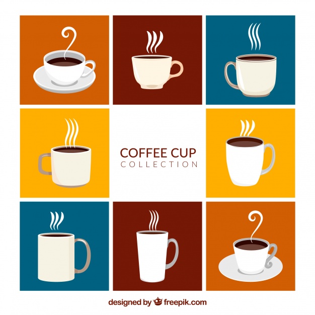 626x626 Collection Of Coffee Cups With Steam Vector Free Download