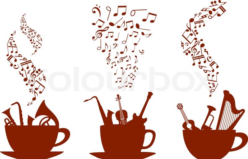 800x516 Musical Cups Of Coffee With Various Instruments Inside The Cups