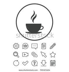 236x246 Red Coffee Mug With Steam In Flat Design Style. Vector