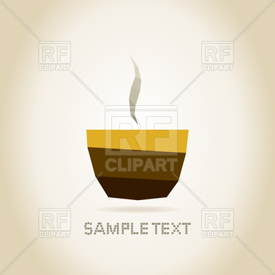 400x400 Stylish Brown Cup Of Coffee With Steam In Polygonal Style Vector