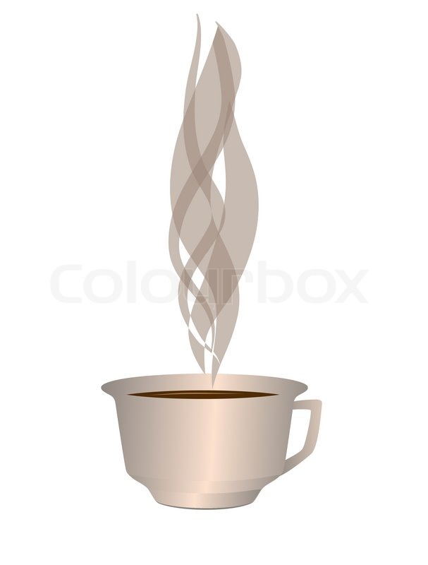 607x800 Transparent Steam Over A Cup Of Coffee Vector Illustration Stock