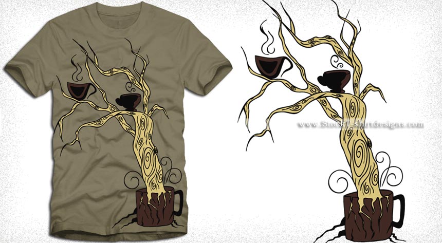 860x473 Coffee Tree Vector T Shirt Design Vector T Shirt Designs Ai
