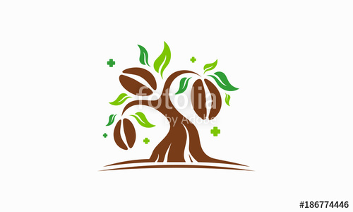 500x300 Coffee Tree Logo Designs Template, Natural Coffee Logo Designs