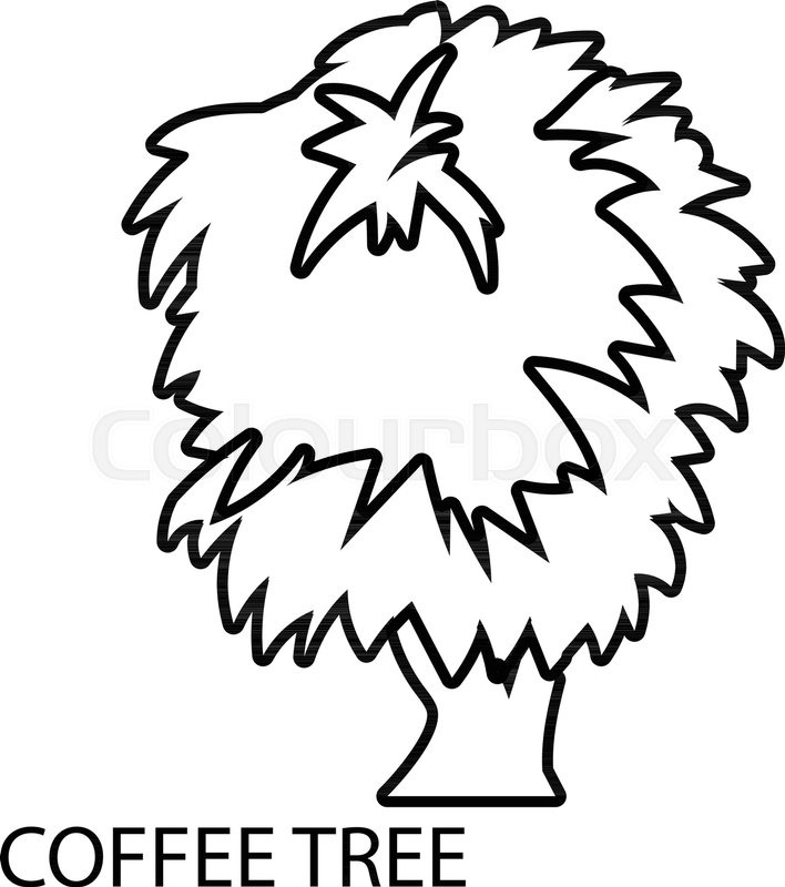 708x800 Coffee Tree Icon. Outline Illustration Of Coffee Tree Vector Icon