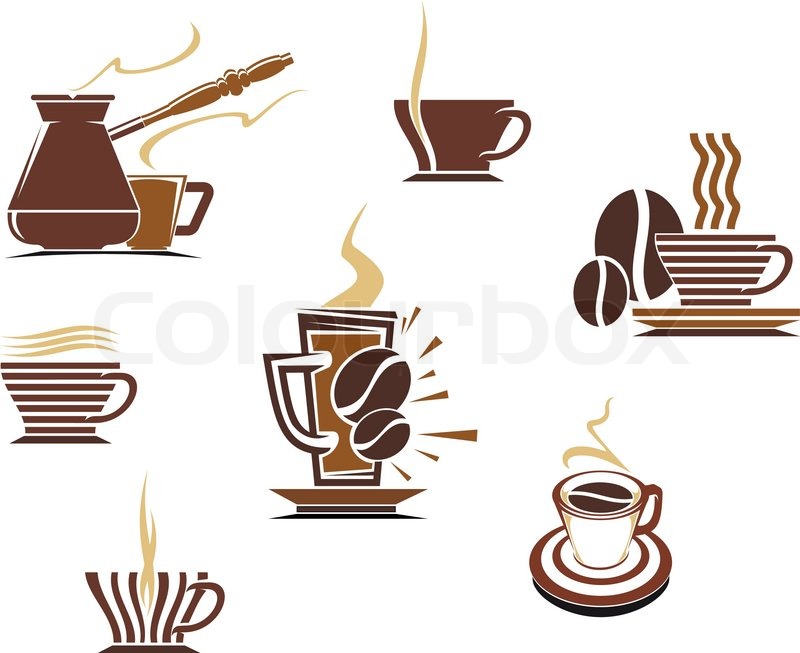 800x653 Coffee And Tea Symbols And Icons For Food Design Stock Vector