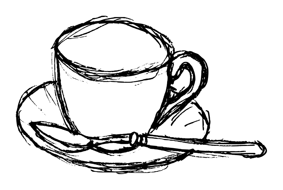 901x604 Drawn Coffee Vector Png