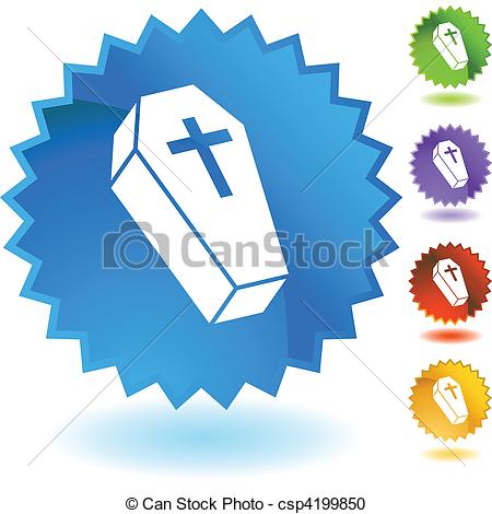 450x470 Coffin Button Isolated On A Background. Vector Clipart