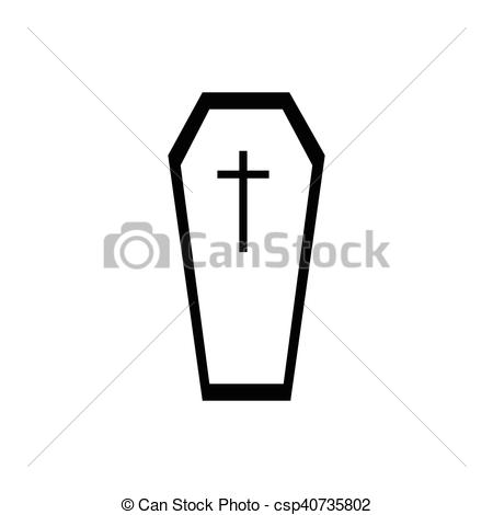 450x470 Coffin Icon, Simple Style. Coffin Icon. Simple Illustration Of