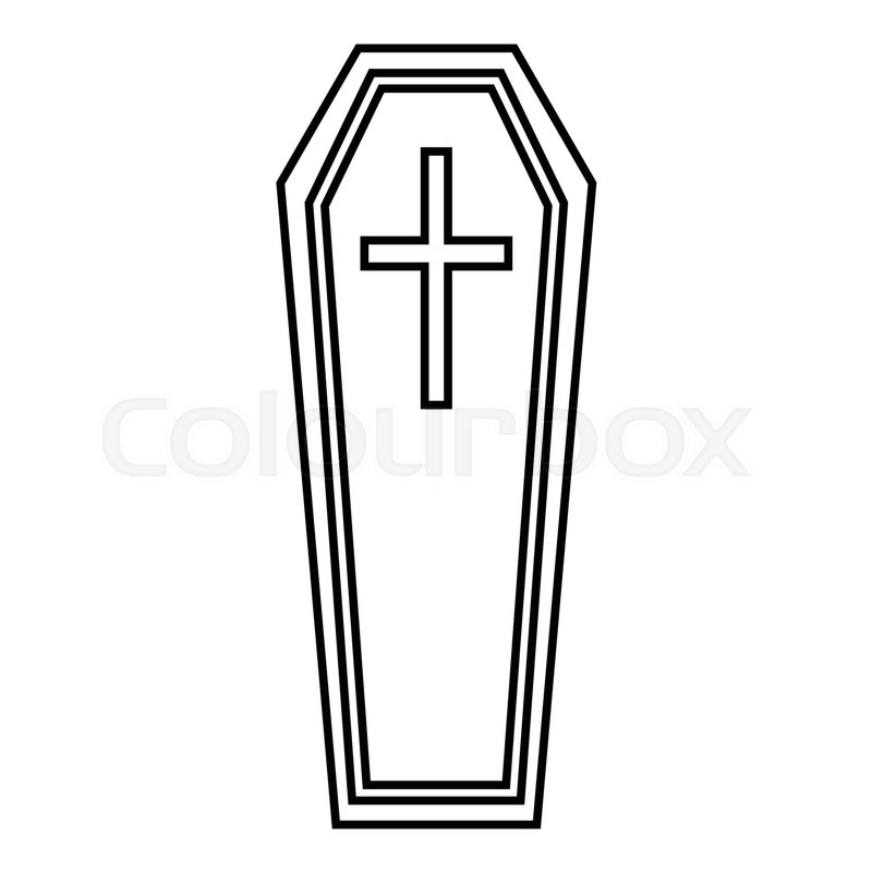 800x800 Coffin Icon. Outline Illustration Of Coffin Vector Icon For Web