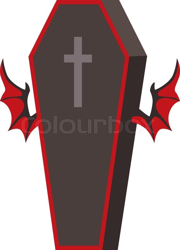 578x800 Dracula Coffin Vector Illustration. Dracula Coffin Isolated On