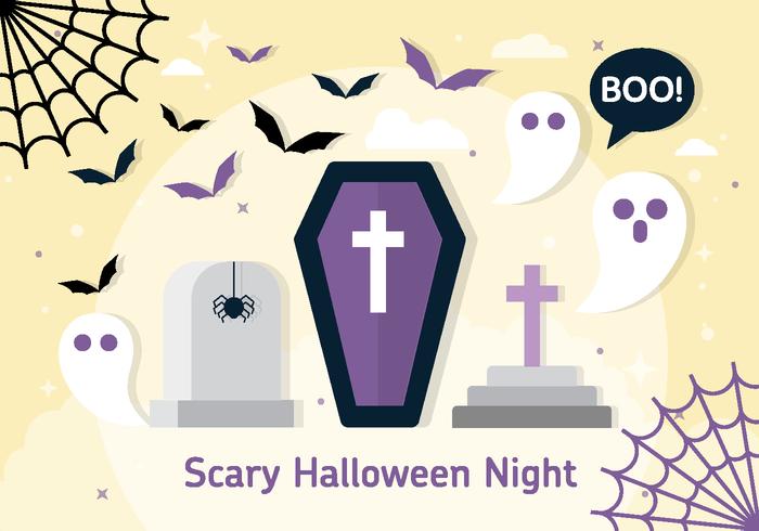 700x490 Free Halloween Vector Coffin Illustration