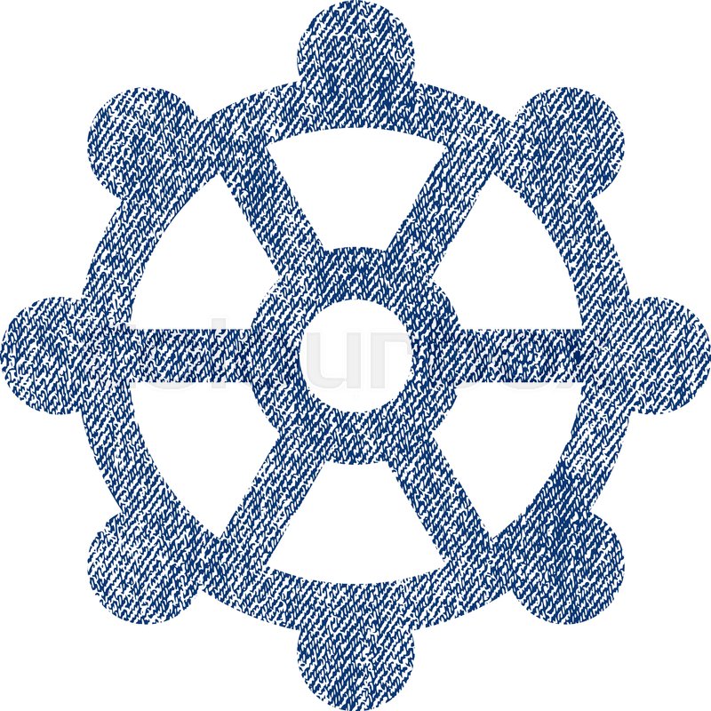 800x800 Cog Vector Textured Icon For Overlay Watermark Stamps. Blue Jeans