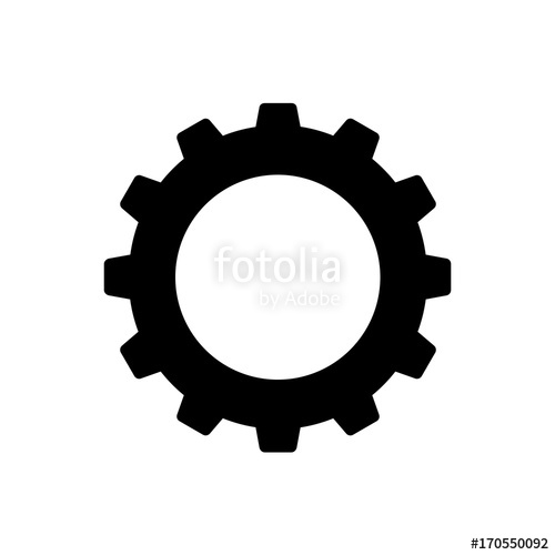 500x500 Cogwheel Or Gear Icon. Simple Cog Wheel For Industrial Mechanism