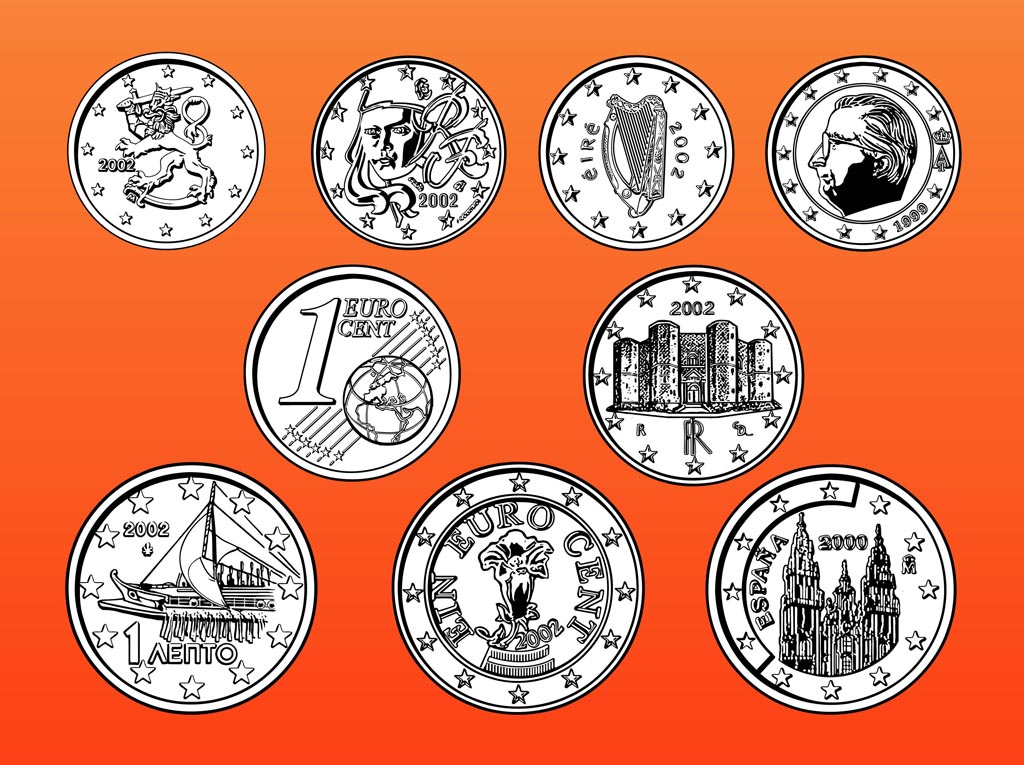 1024x765 Euro Coins Vector Art Amp Graphics