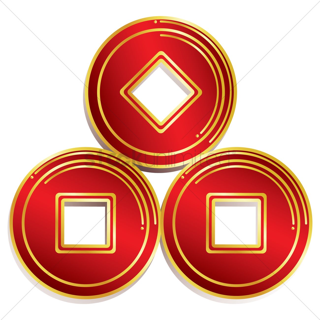 1300x1300 Free Chinese New Year Gold Coins Vector Image