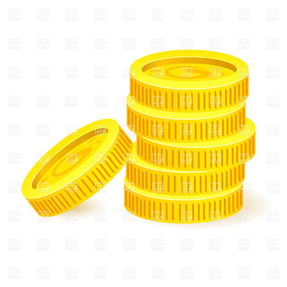1200x1200 Pile Of Simple Golden Coins Vector Image Vector Artwork Of