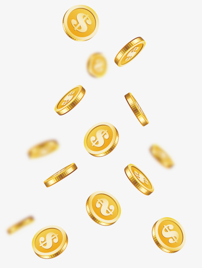 650x860 Cartoon Floating Gold Coin Vector Png, Cartoon Gold Coins