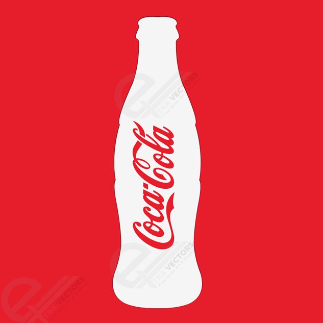 633x633 Vector Beverage Bottle Silhouette With Coca Bola Label Free